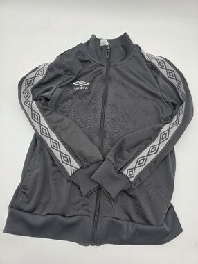 Umbro Zip Up Track Jacket Gray/White Youth Boy's Small